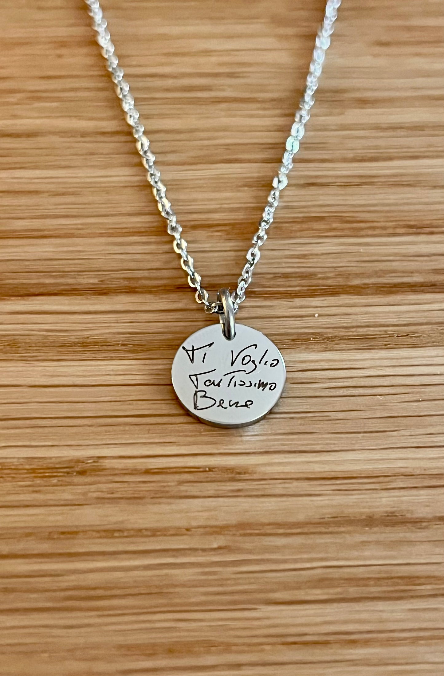 Collana con frase d'amore incisa, una dedica speciale scritta a mano che viene dal cuore - Stained