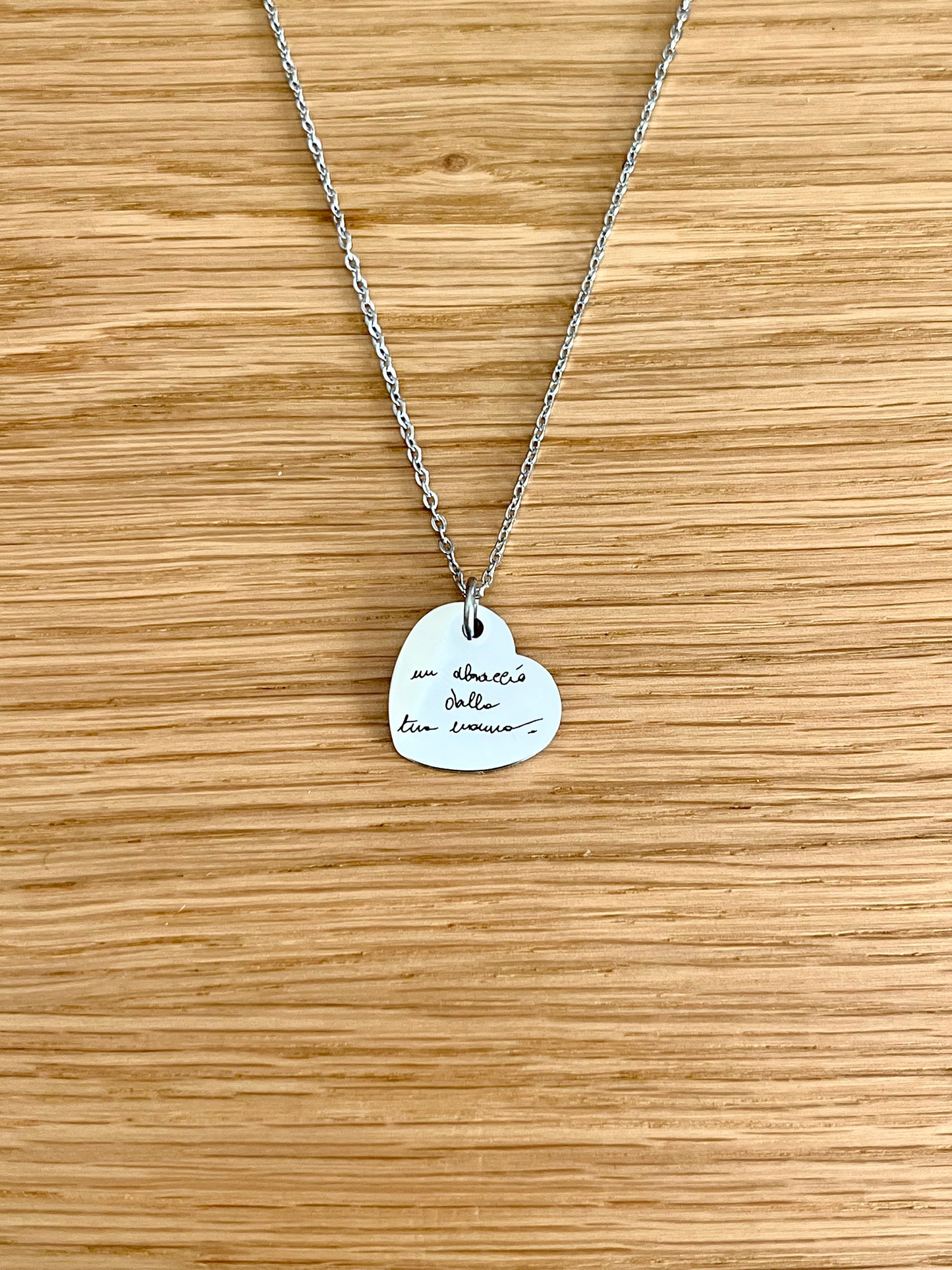 Bellissima collana incisa con una frase autografa, personalizzazione speciale su richiesta del cliente